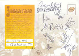 Jamaram - Autogramm - Live at Club Metropolitain - gruss C. !