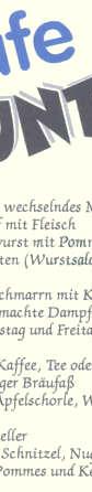 Speisekarte Kunterbunt Inzell - Beispiel